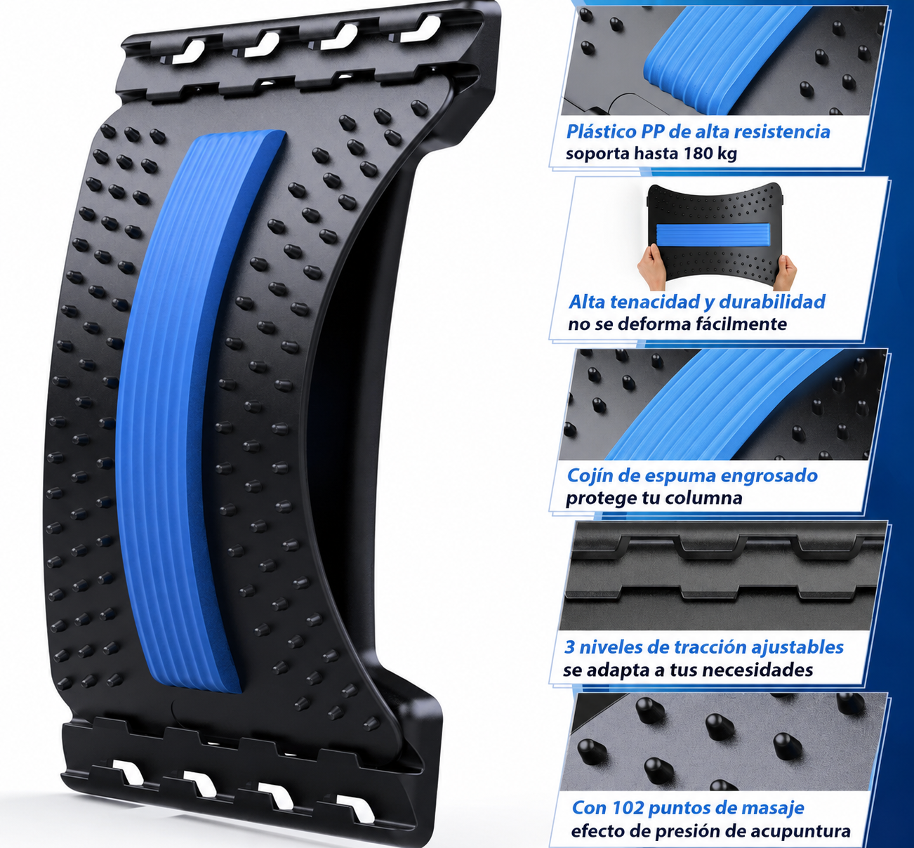 Estirador Lumbar Ajustable — Alivio de Espalda en Casa